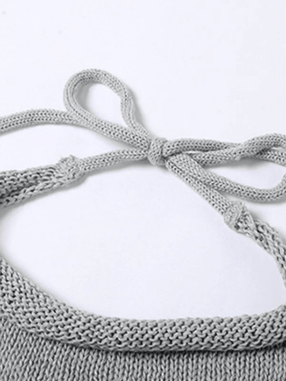 Tie Back Knitted Bandeau Top