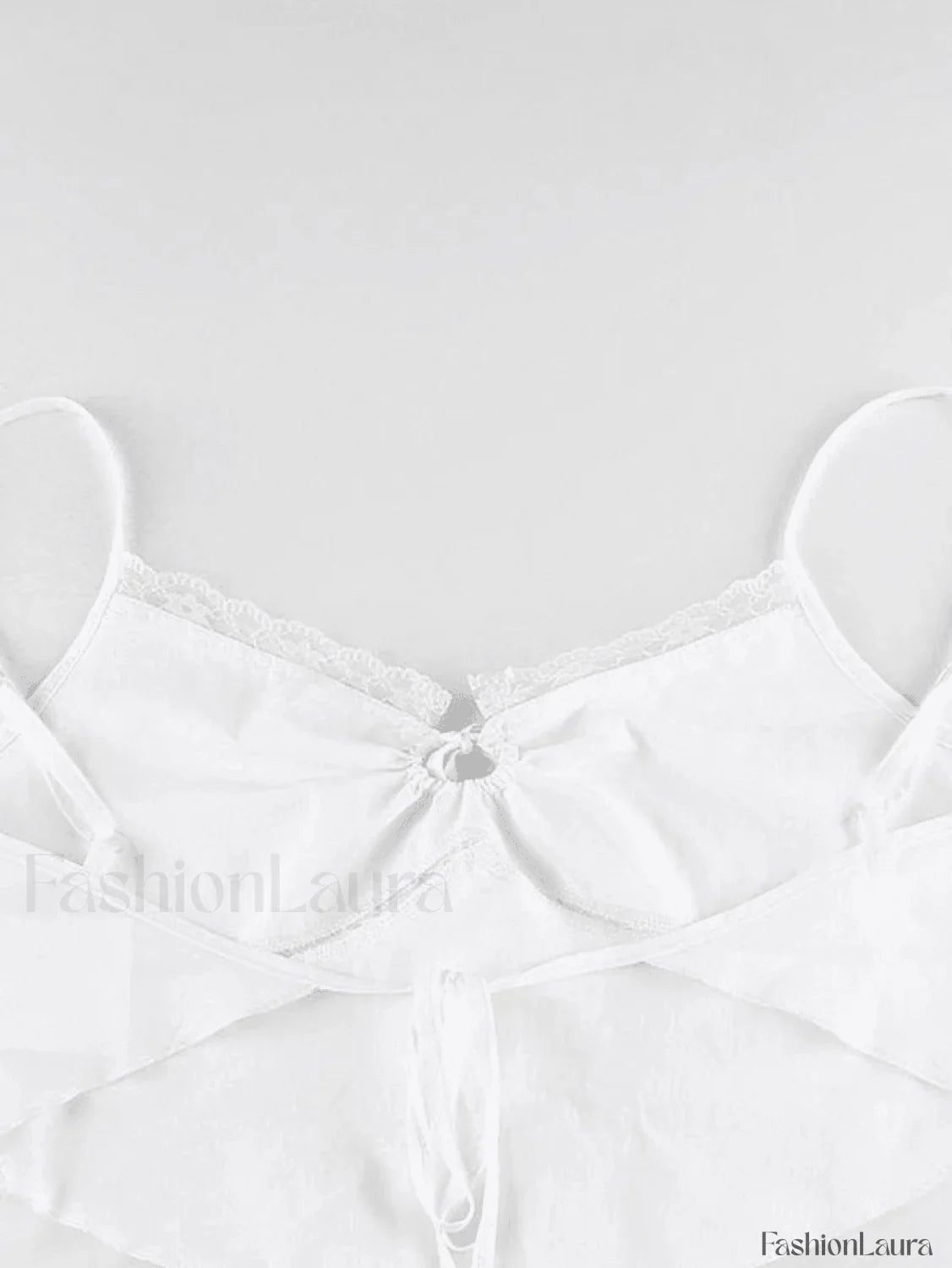 Tie Back Lace Trim Crop Cami Top