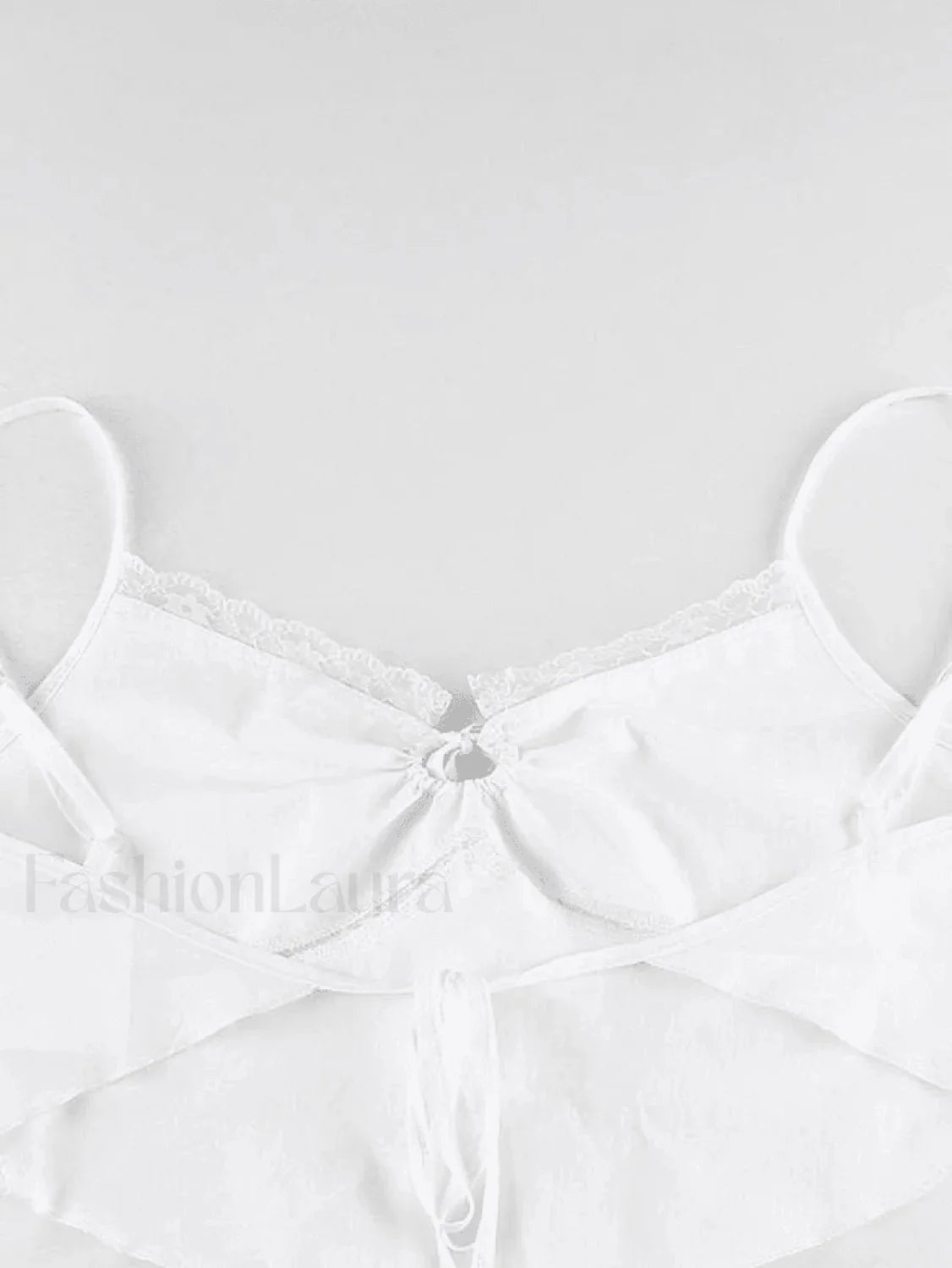 Tie Back Lace Trim Crop Cami Top
