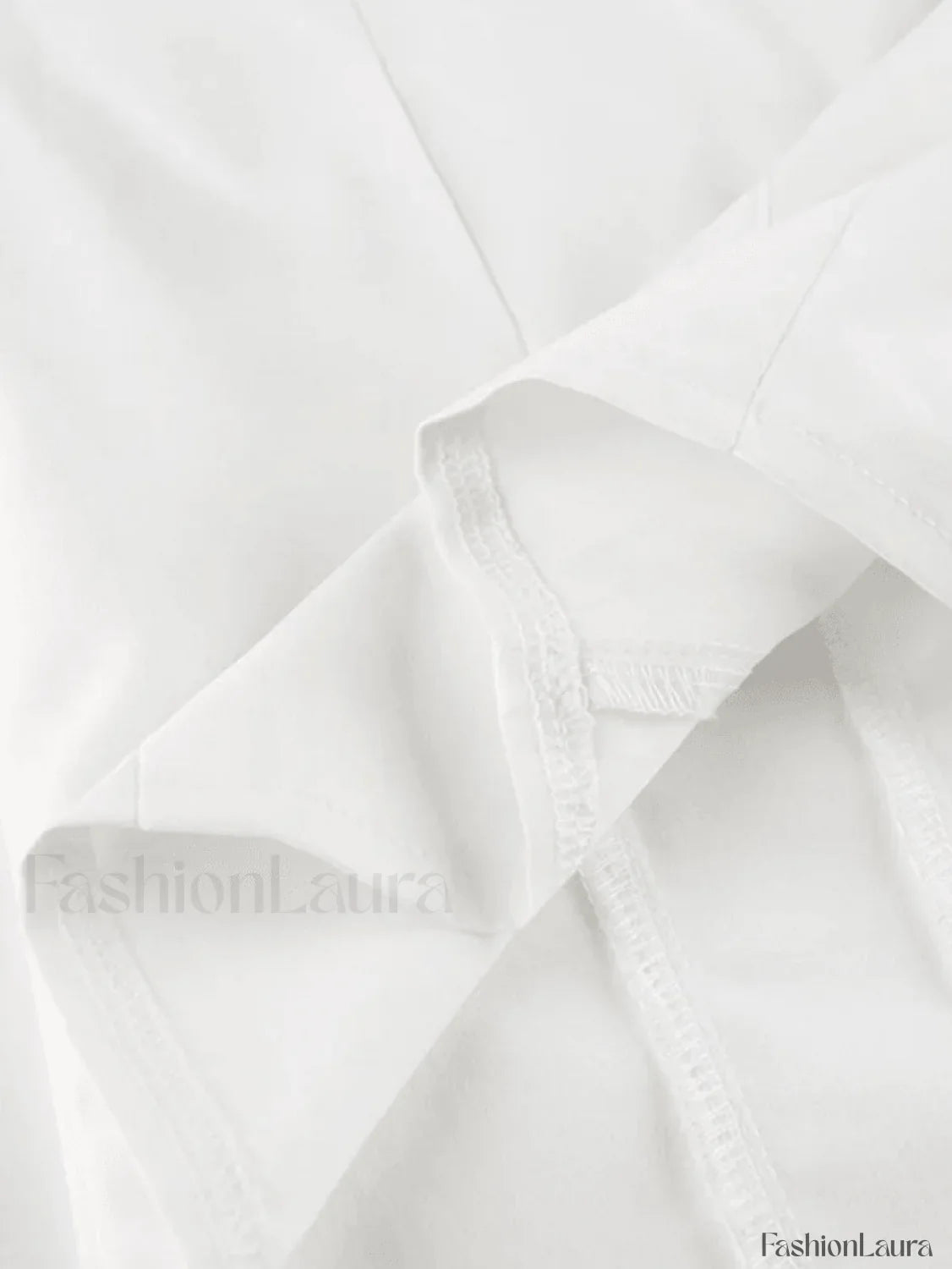 Tie Design White Cropped Blouse