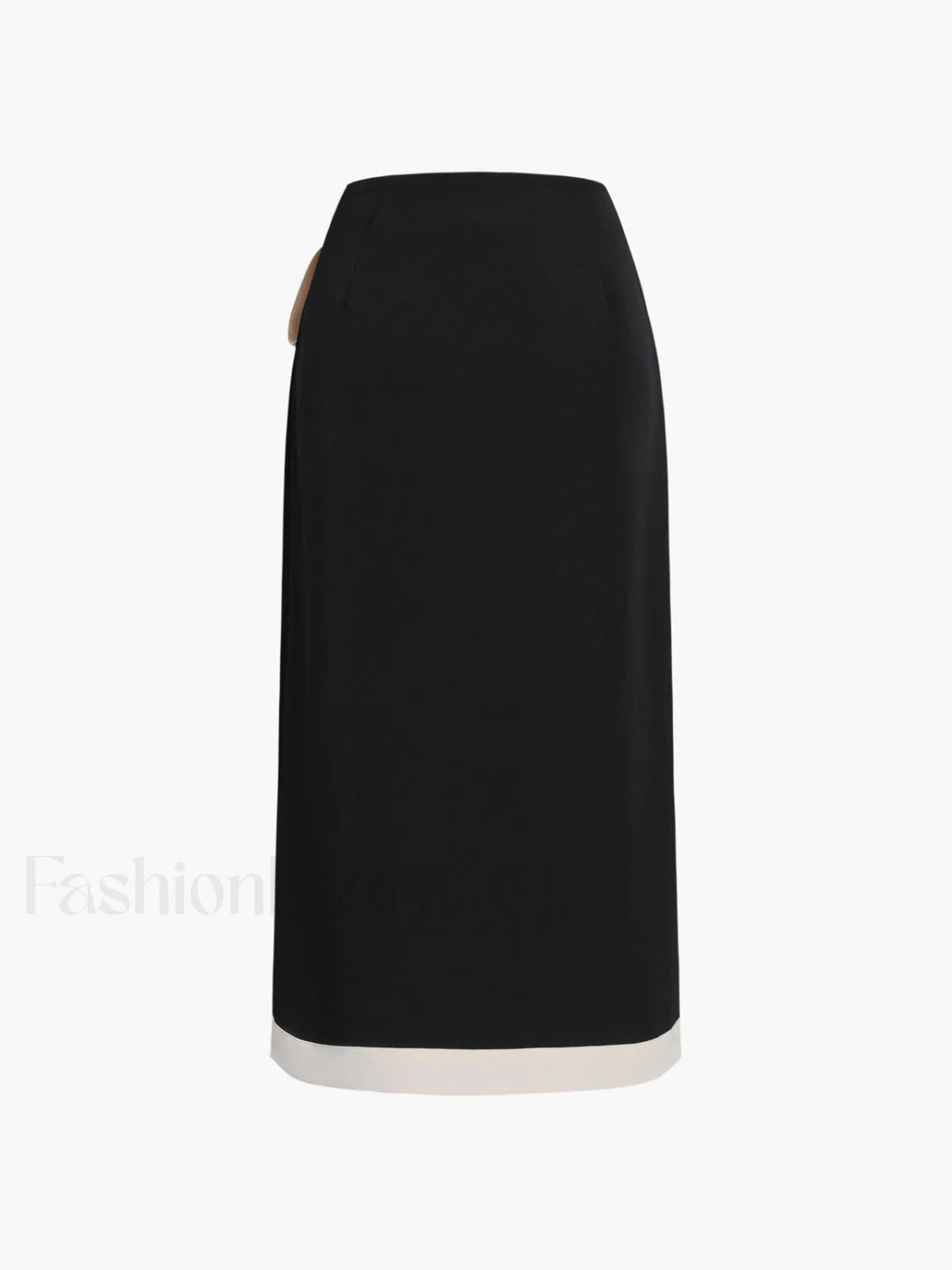 Tie Front Contrast Trendy Trim Midi Skirt