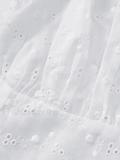 Tie Strap Broderie Lace Corset Top