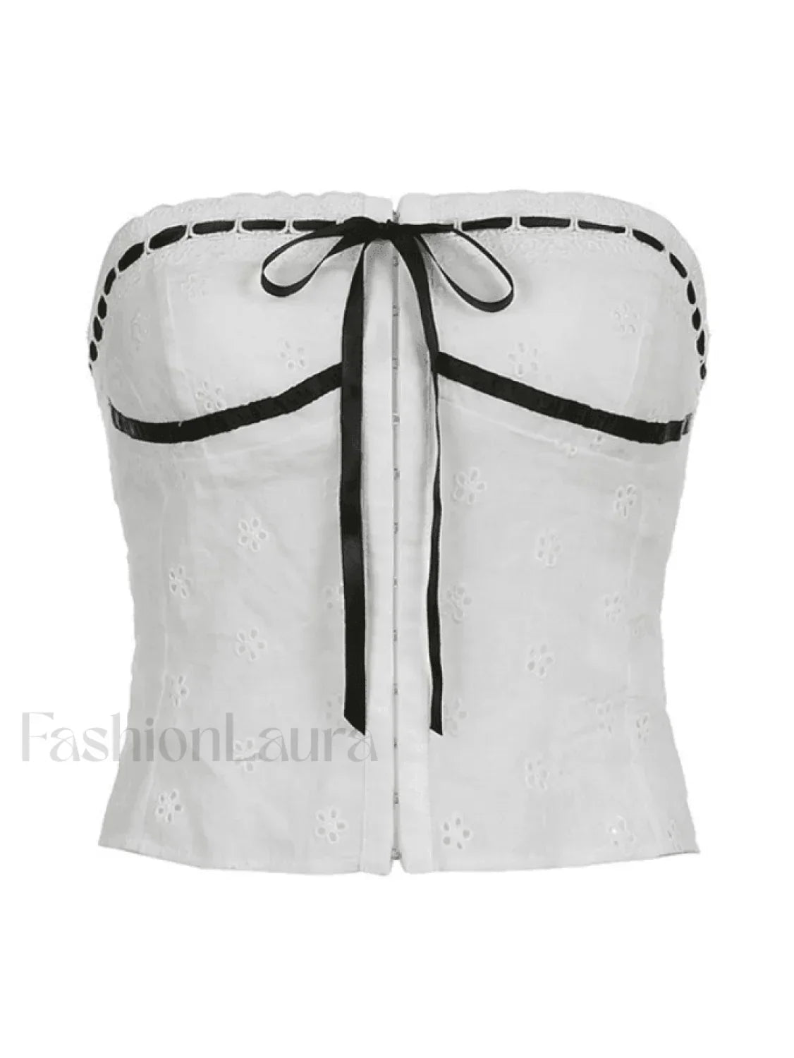 Tie Up Broderie Lace Bandeau Top