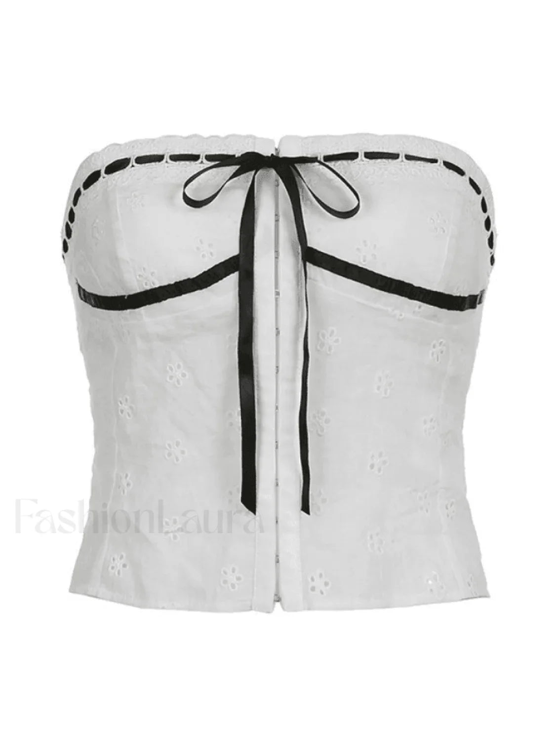 Tie Up Broderie Lace Bandeau Top