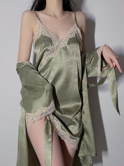 Lace Low Cut Sling Pajama Set