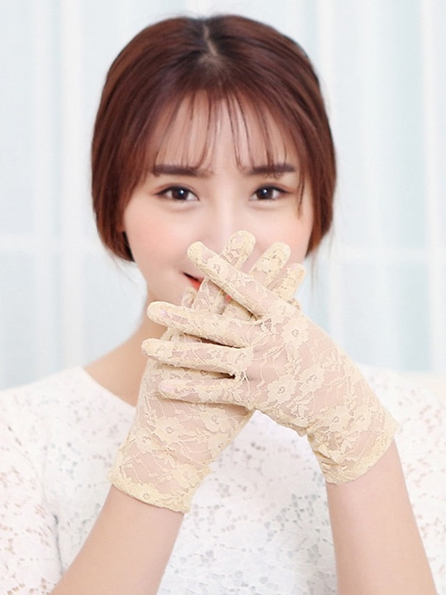 Lace Gloves Wedding Party Evening Holiday Polyester Vacation Bridal Gloves Lolita 1 Pair for Women