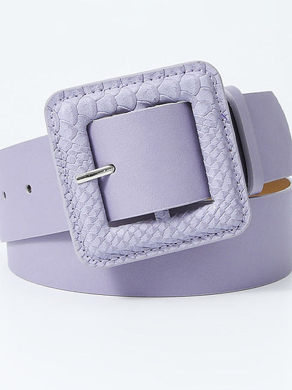 Unisex PU Buckle Belt PU Leather Prong Buckle Plain Classic Casual Party Work Violet Black White Pink for Women