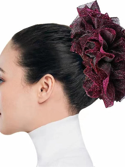 Bling Scrunchies Giant Large Intestine Big Hair Ties Elastic Rubber Bands Glitter Ponytail Holder Hijab Volumizing Scrunchies for Women