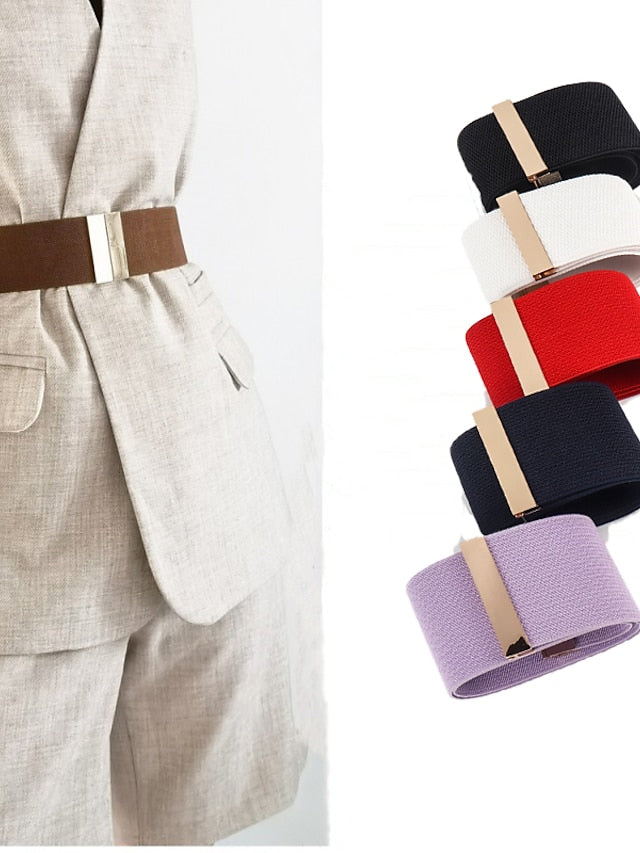 Corset Belt Nylon Sliding Buckle Plain Casual Formal Work Daily Black White Red Purple for Women