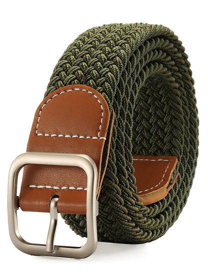 Men's Web Belt Canvas Buckle Free Plain Classic Casual Work Daily Black / White Black Blue Green for Women