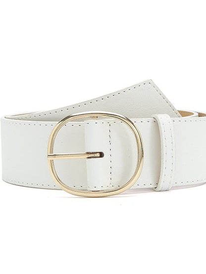 Unisex PU Buckle Belt PU Leather Prong Buckle O-ring Classic Casual Party Work Black White Pink Red for Women