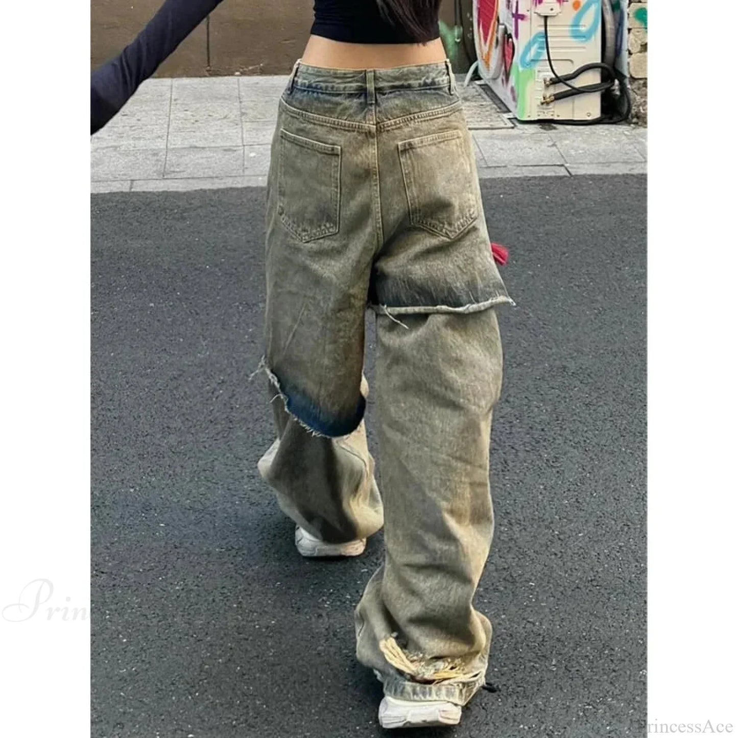 Torn Empty Dark Harajuku Pant