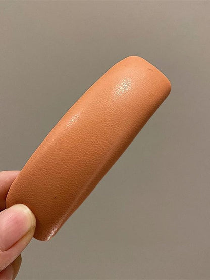 1PC Girls' Hair Clip For Classic PU Leather Pink Brown Grey for Women