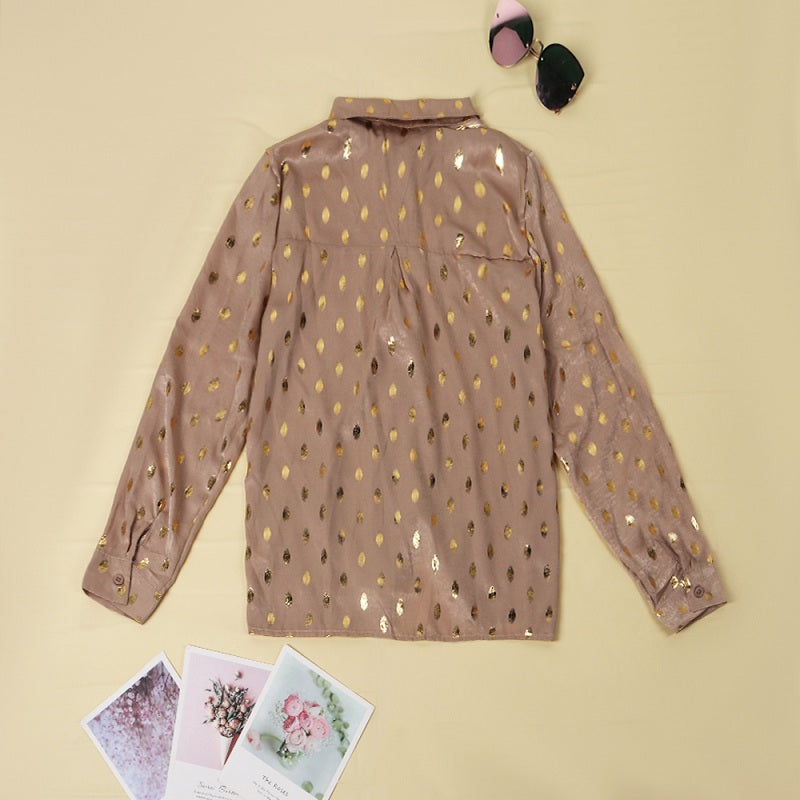 Loose Long Sleeve Lapel Top