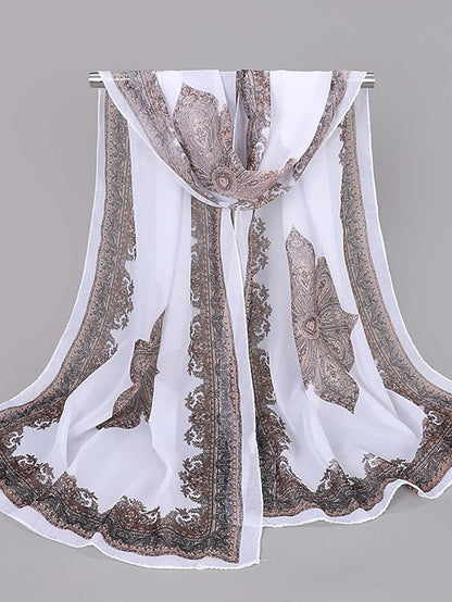 Scarves Gift Daily Holiday Chiffon Vacation Classical Vintage Retro Dancing Casual 1 PC for Women