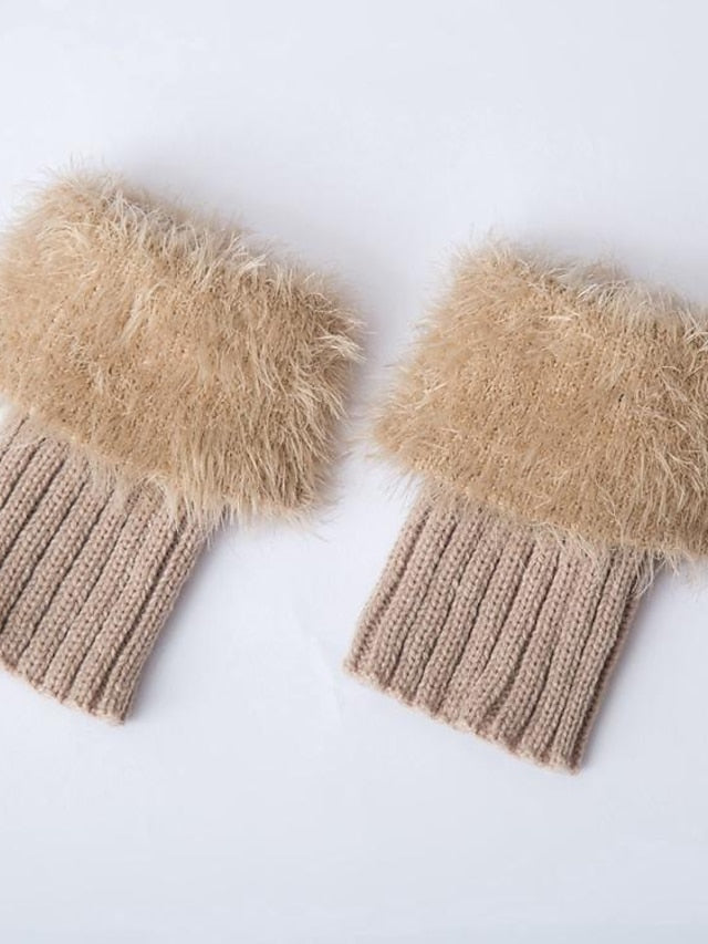 Leg Warmers Boot Cuffs Work Daily Solid Color Acrylic Fibers Basic Classic Warm 1 Pair for Women