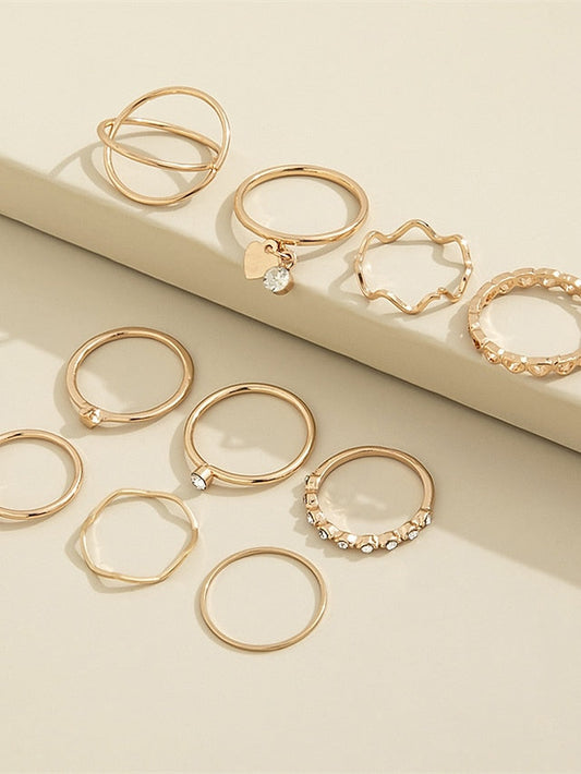 10pcs Ring For Street Daily Prom Alloy Hollow Out Flower for Women