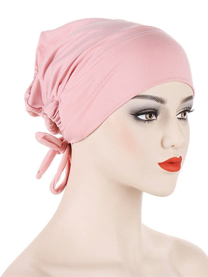 Soft Double Layer Satin Jersey Inner Hijab Cap Muslim Underscarf Bonnet Female Headband Caps Islam Ramadan Bandage Hat for Women