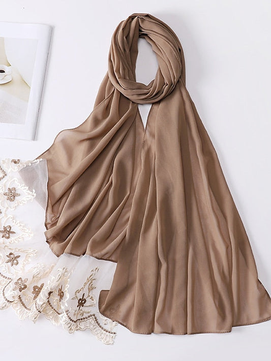 1pcs Lace Hijab For Women Bubble Chiffon Scarf Muslim Long Shawl Plain Turban HeadWraps Headband for Women