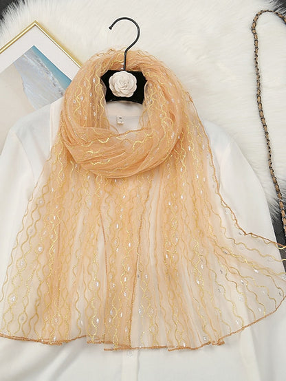 Satin Scarves Daily Holiday Waves Chiffon Bohemia Sunscreen Outdoor Wedding 1 PC for Women