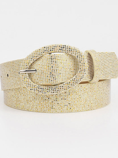 Belt Leather Silver Light Yellow Fuchsia Gold Waist Belt Daily Pure Color for Women