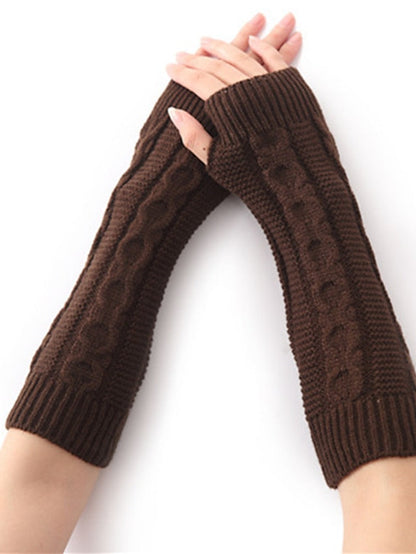 Unisex Fingerless Gloves Date Vacation Casual Daily Solid / Plain Color Knitting Warm Ups Warm 1 Pair for Women