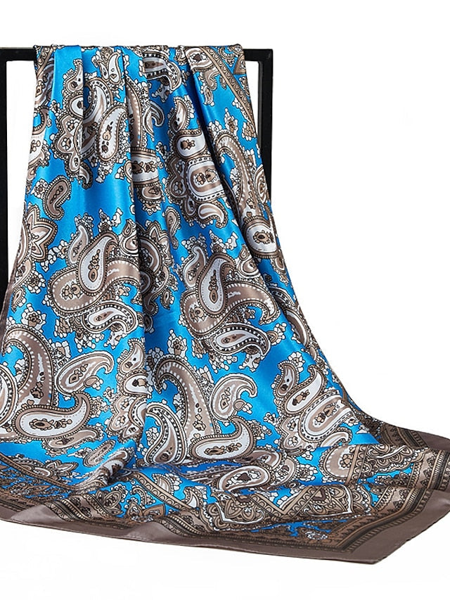 Summer Muslim Shawls 90X90CM Beach Kerchief Print Square Scarves New Style Sunscreen Headcloth for Women
