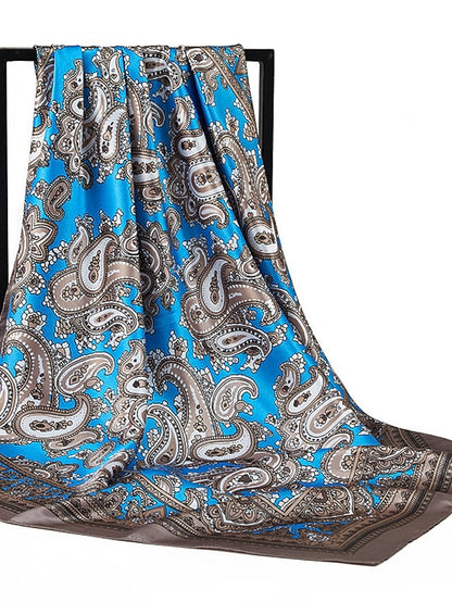 Summer Muslim Shawls 90X90CM Beach Kerchief Print Square Scarves New Style Sunscreen Headcloth for Women