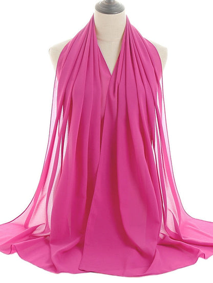 180*75cm Muslim Fashion Chiffon Hijab Scarf Women Scarves Long Shawl Islamic Hijabs Simple Head Scarf Solid Wrap Turban for Women