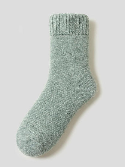 Crew Socks Thick Winter Warm Socks Home Office Work Solid Color Wool Spandex Nylon Basic Casual Classic Warm Casual 1 Pair for Women