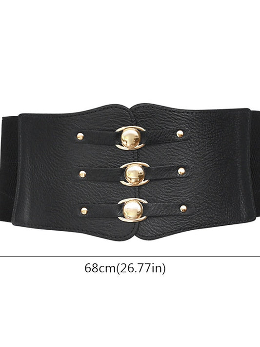 Wide Belt Corset Belt Nylon Steel Buckle Geometric Formal Vintage Retro Party Daily White Black Red Brown for Women