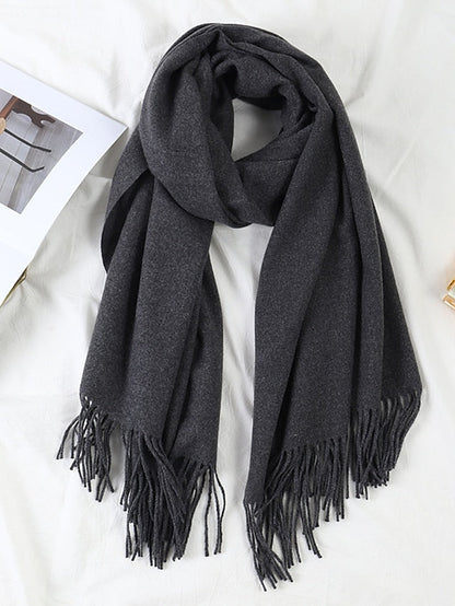 Shawls & Wraps Party Black Scarf Pure Color / Basic / Red / Fall / Winter / Polyester for Women