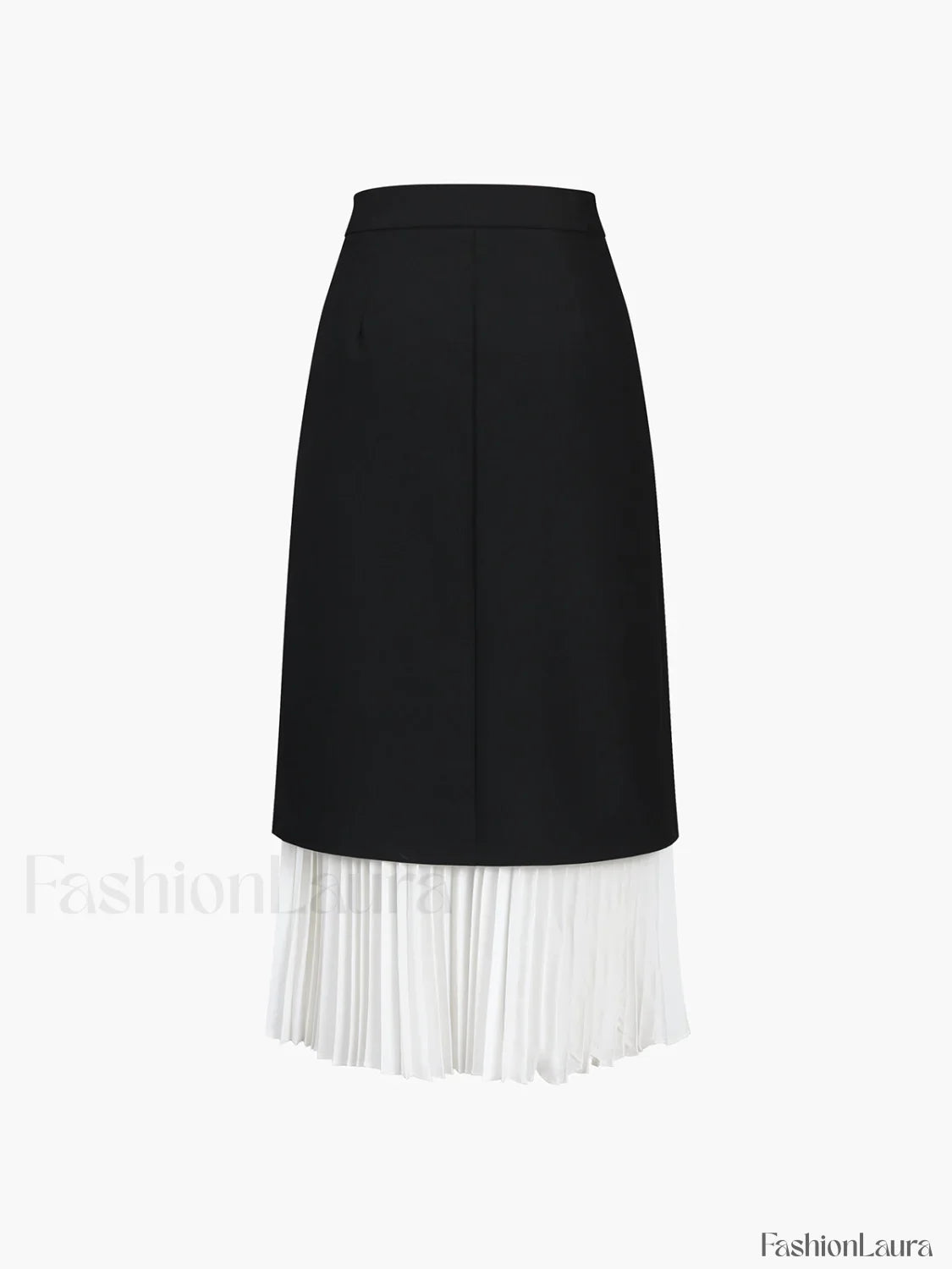 Two Tone Pleated Long Skirt