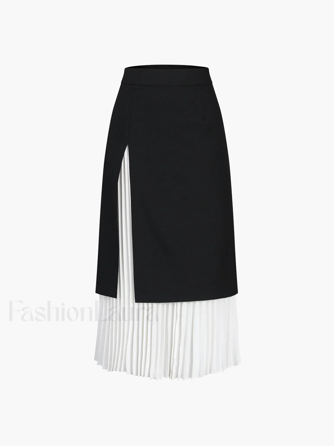 Two Tone Pleated Long Skirt