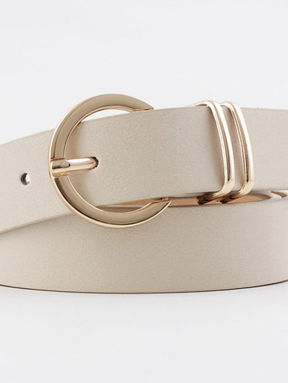Unisex PU Buckle Belt PU Leather Prong Buckle D-ring Casual Classic Party Daily Black Pink Brown Beige for Women