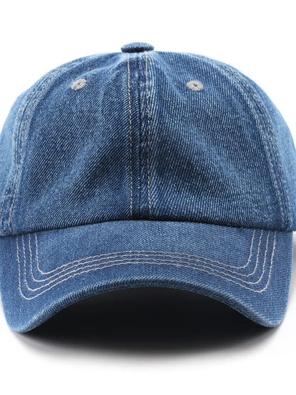 1pcs Summer Cap Women Ponytail Baseball Hat Fashion Hats Men Solid Denim Baseball Cap Cotton Outdoor Simple Visor Jeans Cap for Women