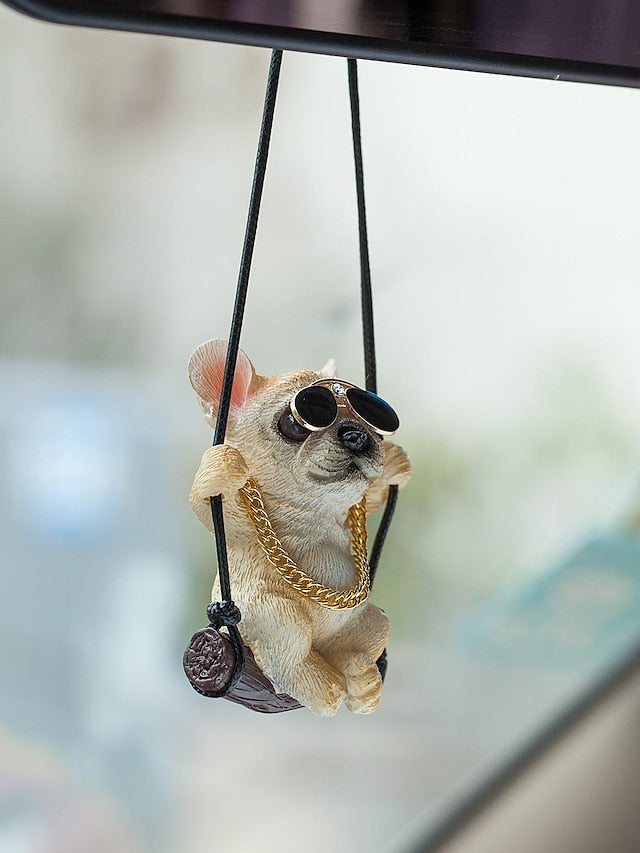 New Car Charm Pendant Swing Pug Pug Dog Car Supplies for Women