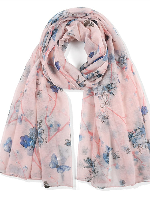 New Women Spring Summer Fashion Voile Scarf Long Shawl Beach Headband Bandanna Wrap Muffler Soft Hijab for Women