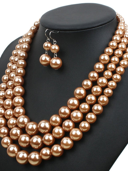 necklace Chic & Modern Party Pure Color Jewelry Sets / Imitation Pearl / White / Red / Purple / Fall for Women