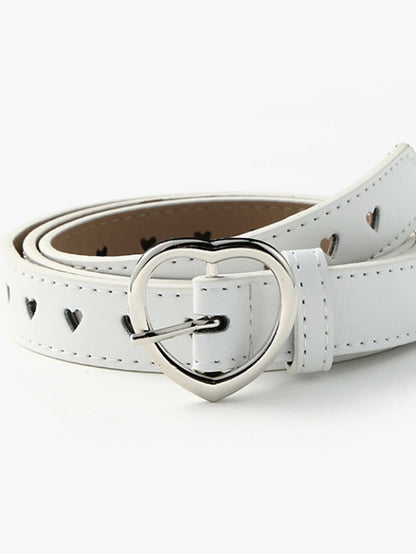 Unisex PU Buckle Belt PU Leather Prong Buckle Heart Casual Classic Party Daily White Black Brown Coffee for Women