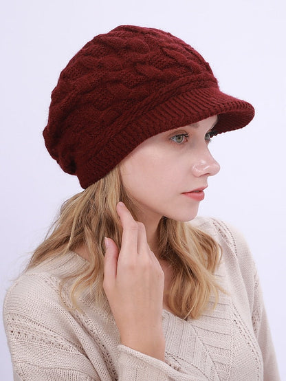 Warm Knitting Beret Hat Winter Women Solid Cap Outdoor Windproof Ear Protection Skiing Hiking Girls Caps for Women