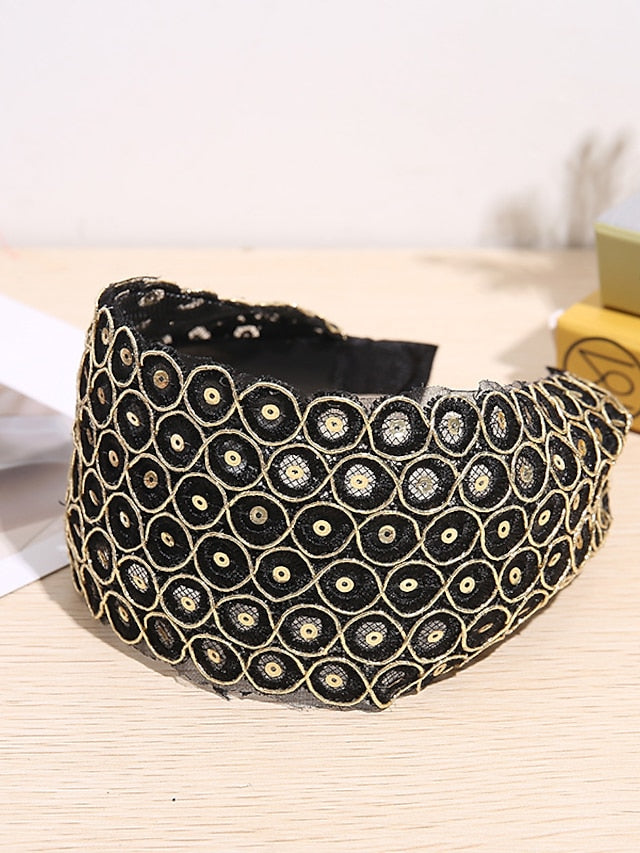 1PC Sequins with Gold Thread Shining Headband for Women