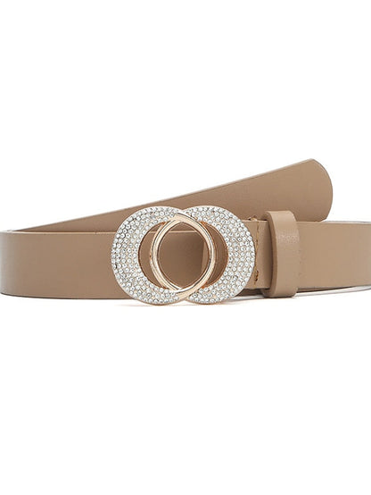 Unisex PU Buckle Belt PU Leather Prong Buckle O-ring Classic Casual Party Work Black White Brown Beige for Women
