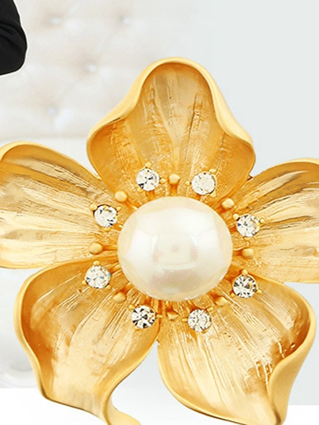 Brooches Classic Flower Personalized Stylish Brooch Jewelry Gold For Street Date for Women