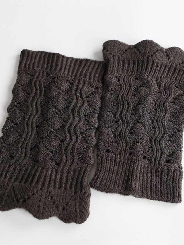 Leg Warmers Boot Cuffs Home Daily Solid Color Knit Casual Boho / Bohemian Warm 1 Pair for Women