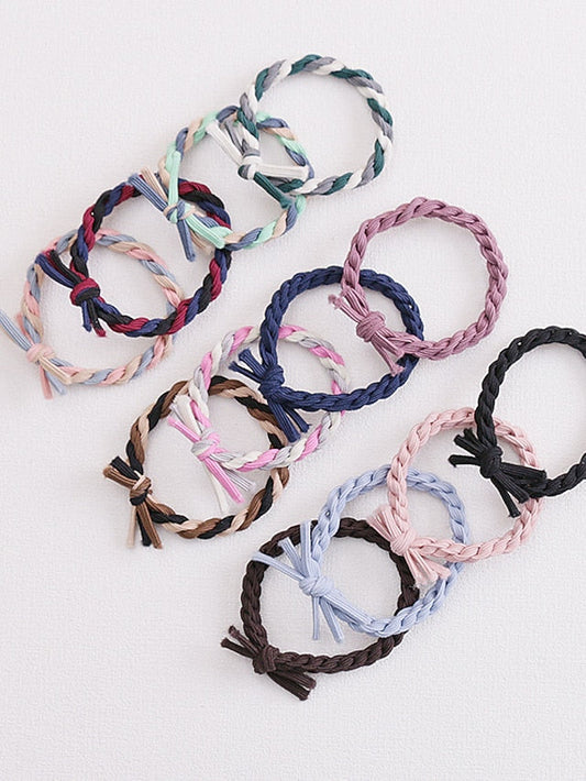12pcs Multi Color Weaved Hair Ties Hair Tie For Daily Thread Cord for Women