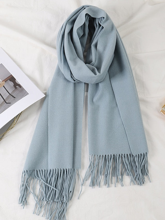 Shawls & Wraps Party Black Scarf Pure Color / Basic / Red / Fall / Winter / Polyester for Women