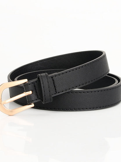 Unisex PU Buckle Belt PU Leather Prong Buckle Plain Casual Classic Party Work Black Blue Brown Coffee for Women