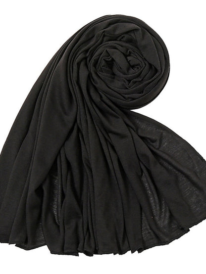180x80CM Modal Cotton Jersey Hijab Scarf Women Muslim Shawl Plain Soft Islamic Turban Hair Tie Head Wrap Arab Scarves Headband for Women