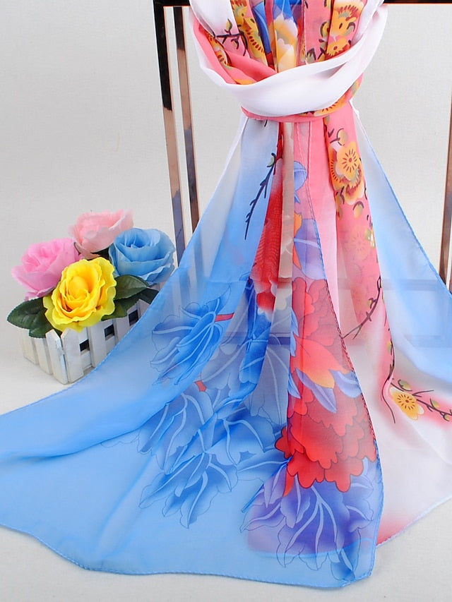 Scarves Daily Holiday Chiffon Vacation Casual Bohemia Sunscreen Outdoor Casual / Daily 1 PC for Women